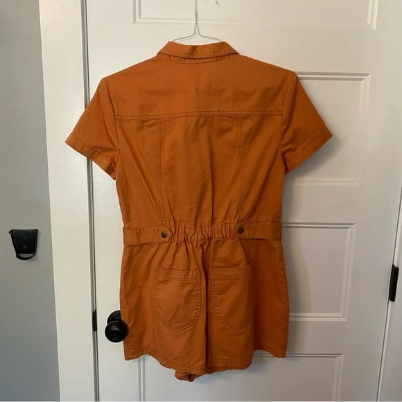 UO Orange Zip Up Romper - Picture 3 of 3